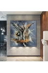 LUNA 150x150 cm NOWOCZESNY OBRAZ NAMALOWANY NA PŁÓTNIE